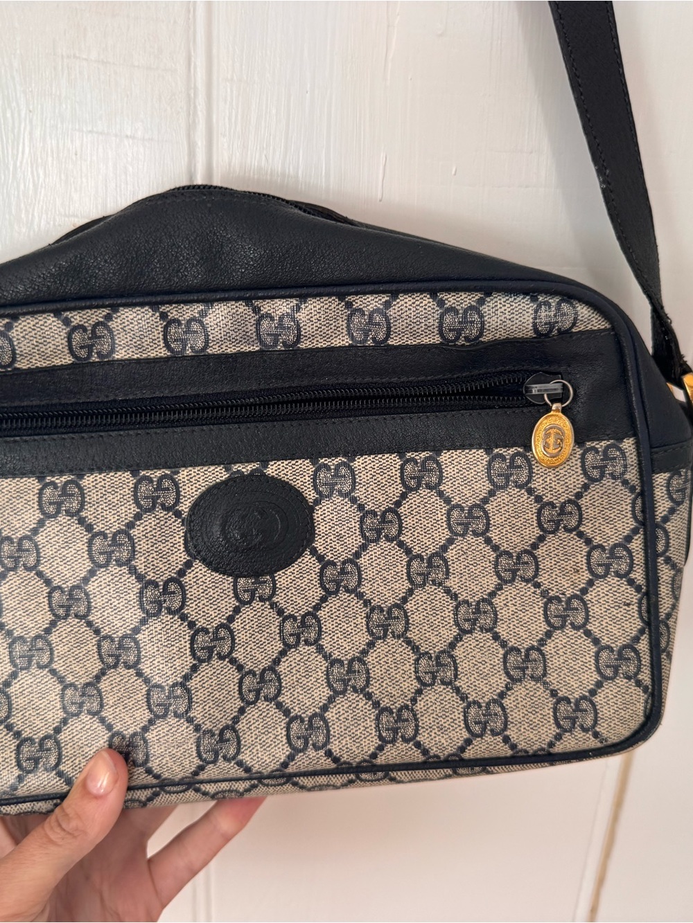 Gucci Navy Camera Bag - Vintage